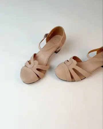Dangle 레트로 귀여운 발가락 라운드 스웨이드풍 양가죽