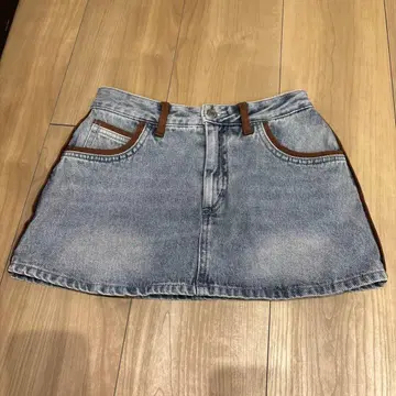 darich 스웨이드 파이핑 데님 미니 스커트 S 사이즈