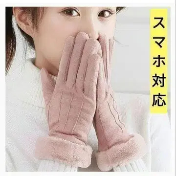 여성용 장갑 따뜻한 방한 장갑 스마트폰 대응 방풍 방한 속기모 복슬복슬