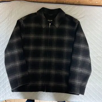 Eddie Bauer 울 혼방 체크 무늬 집업 자켓 L