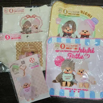 Monchhichi Latte 손수건 아크릴 키홀더 세트 몽치치