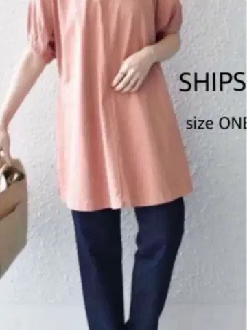 [ size ONE ] SHIPS 오가닉 코튼 다트 슬리브 튜닉