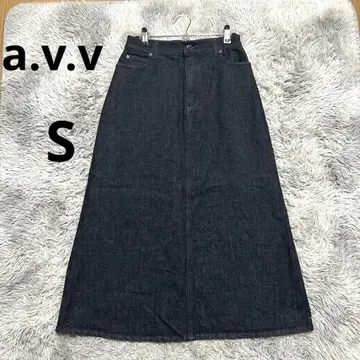 [새상품급] a.v.v 데님 롱 스커트 S 인디고 맥시 길이 A라인