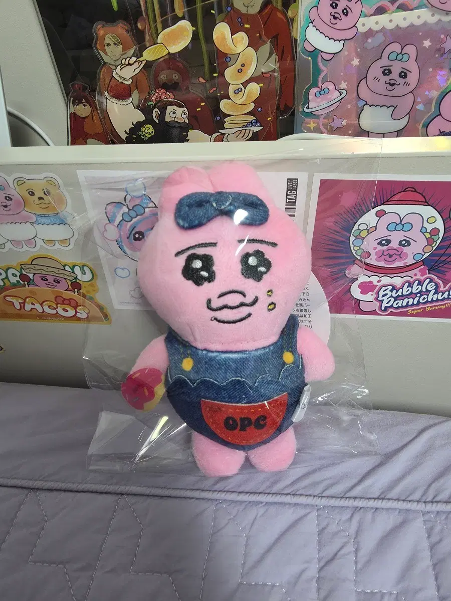 오빤쮸 빤쮸토끼 아베일 데님 도넛 인형키링