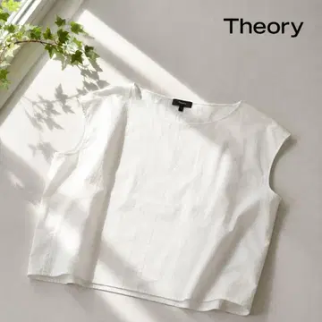 Theory ECO CRUNCH WASH 린넨 혼합 블라우스 L 화이트