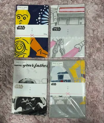 STAR WARS 수건 4장 세트 일본제 마루신 손수건 34cm x 90cm