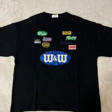 W&W 그래픽 프린트 티셔츠 블랙