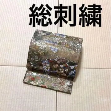 럭셔리 총 자수 골드 후쿠로 오비