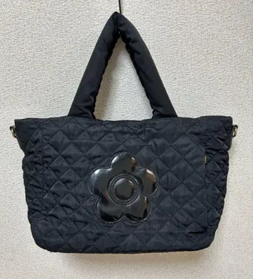 MARY QUANT 매트 새틴 퀼트 데이지 2way 토트