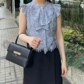 SNIDEL 레이스 블라우스 2025 모델 블루 프리 사이즈