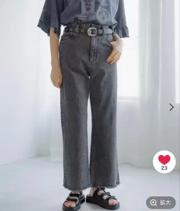 니코앤드 셀프컷 세미 플레어 팬츠 데님 팬츠