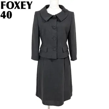 [ 새상품급 ] FOXEY 원피스 셋업 40 다크 그레이 수트