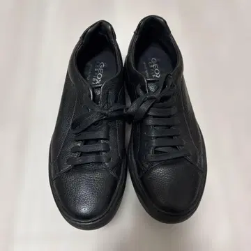 GEOX RESPIRA 남성용 가죽 스니커즈 블랙