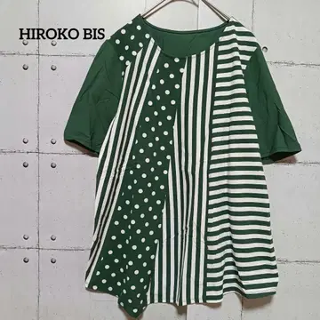 HOROKO BIS 절개 디자인 튜닉 도트 스트라이프