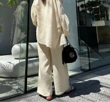 sandlessmoon 린넨 셋업 프리 사이즈 아이보리