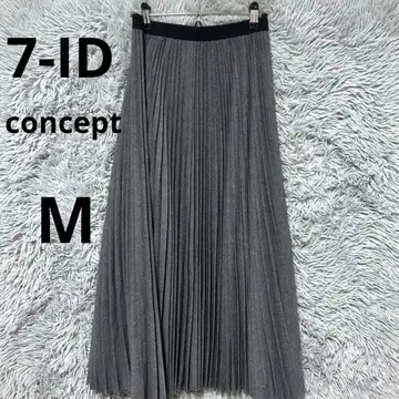 [새상품급] 7-IDconcept. 플리츠 롱 스커트 그레이 38 (M 상당)