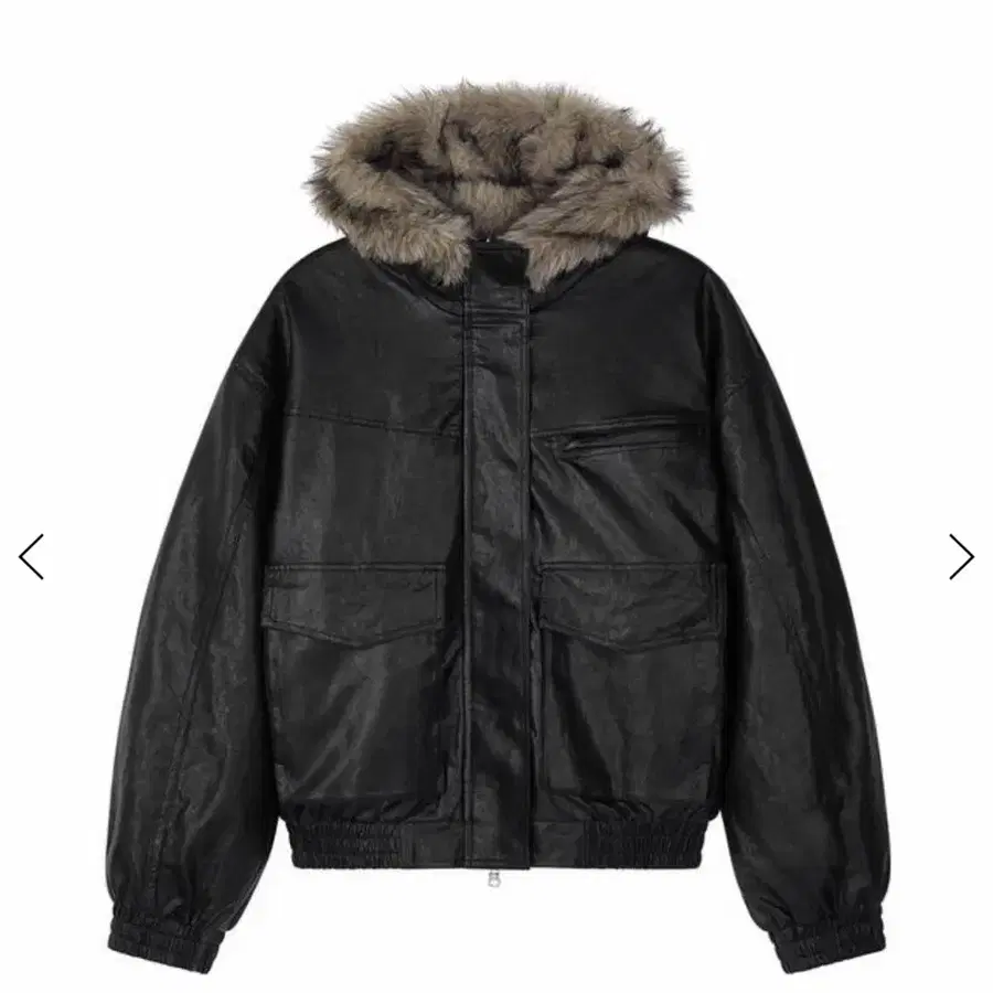 샌드릭 REVERSIBLE FUR LEATHER JUMPER_BEIGE / BLACK