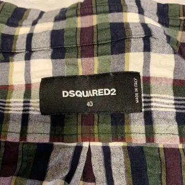 DSQUARED2 체크 무늬 7부 기장 셔츠 이탈리아제 사이즈 40