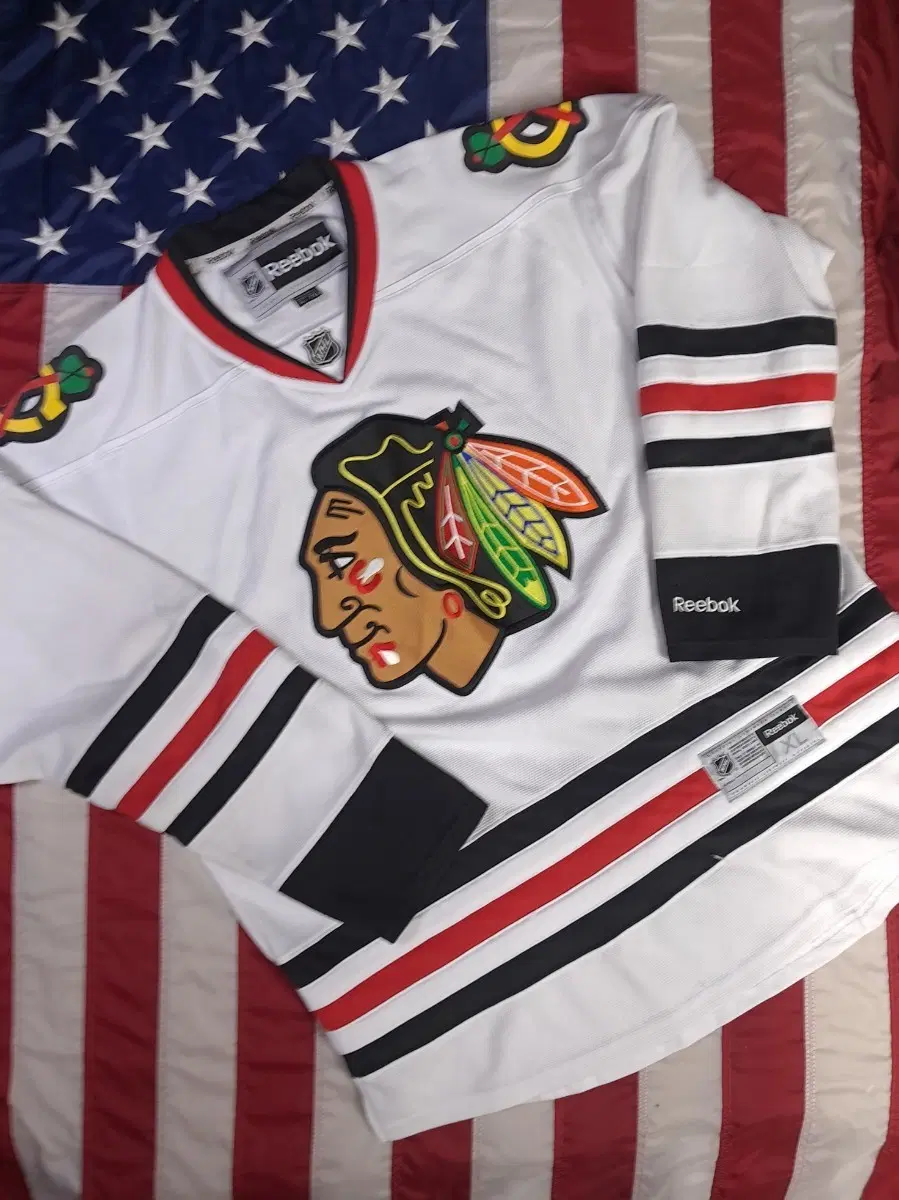 90's 오리지날 리복 x NHL 시카고 블랙호크스 브랜든사드 하키 져지