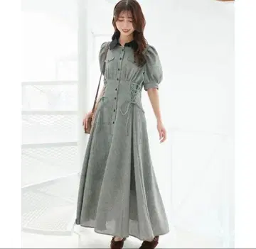 MAJESTICLEGON 사이드 레이스업 셔츠 원피스