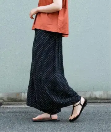 24AW 카구레 큐프라 레이온 도트 팬츠 개더 팬츠