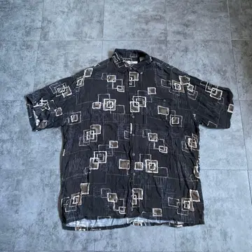 90s MODA CAMPIA MODA 레이온 하와이안 셔츠 올 패턴 구제 의류