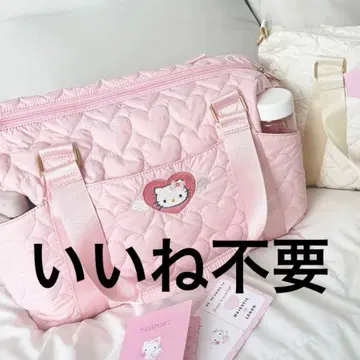 MAJESTIC LEGON 헬로키티 하트 퀼팅 보스턴 백
