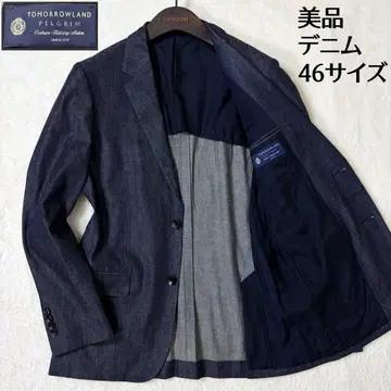 [ 새상품급 ] 투모로우랜드 필그림 테일러드 자켓 데님 실크 혼방 46