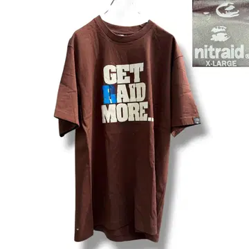 새상품급 나이트레이드 GET RAID MORE 셔츠 브라운 XL