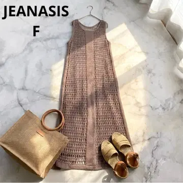JEANASIS 슬리브리스 메쉬 2P 원피스 롱 기장 더스티 핑크 F