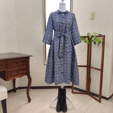 기모노 리메이크 오시마 명주 보타이 셔츠 원피스