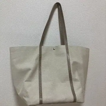 여성 토트 캔버스 토트백 베이지 x 브라운