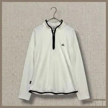 [ adidas ] 하프 지퍼 저리 일본제 M 화이트 Y2K [ H117 ]