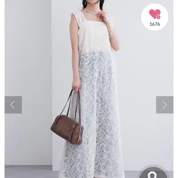 mystic 레이스 탱크 원피스 화이트