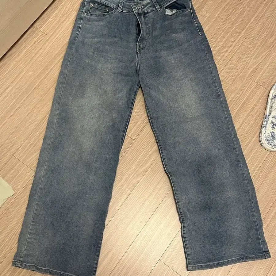 NC 베이직 데님 와이드 팬츠 연청