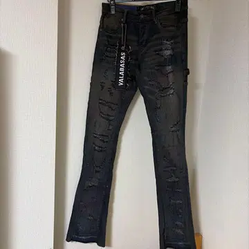 VALABASAS 데미지 가공 플레어 데님 팬츠