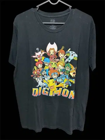 [ 새상품급 ] Digimon Fusion 그래픽 티셔츠 블랙 L 사이즈