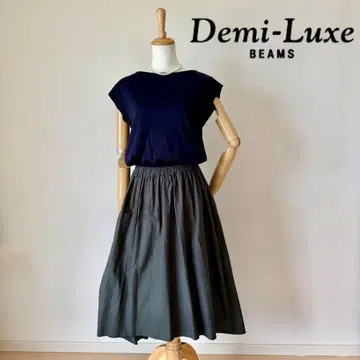 [새상품급] Demi-Luxe BEAMS / 슬리브리스 콤비 원피스