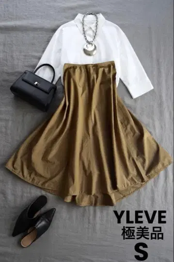 [ 컨디션 최상 ] YLEVE 이레브 코튼 A라인 롱 스커트 카멜 0