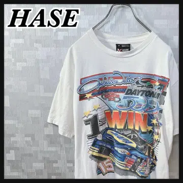 HASE 반팔 T셔츠 남성용 M 몬테카를로 90s 화이트 흰색 구제 의류