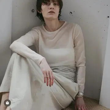[ MANOF ] 시어 벨로 파이핑 탑 아이보리