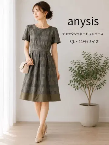 any SiS 반팔 원피스 3 11호 L 사이즈 포멀 고급 체크