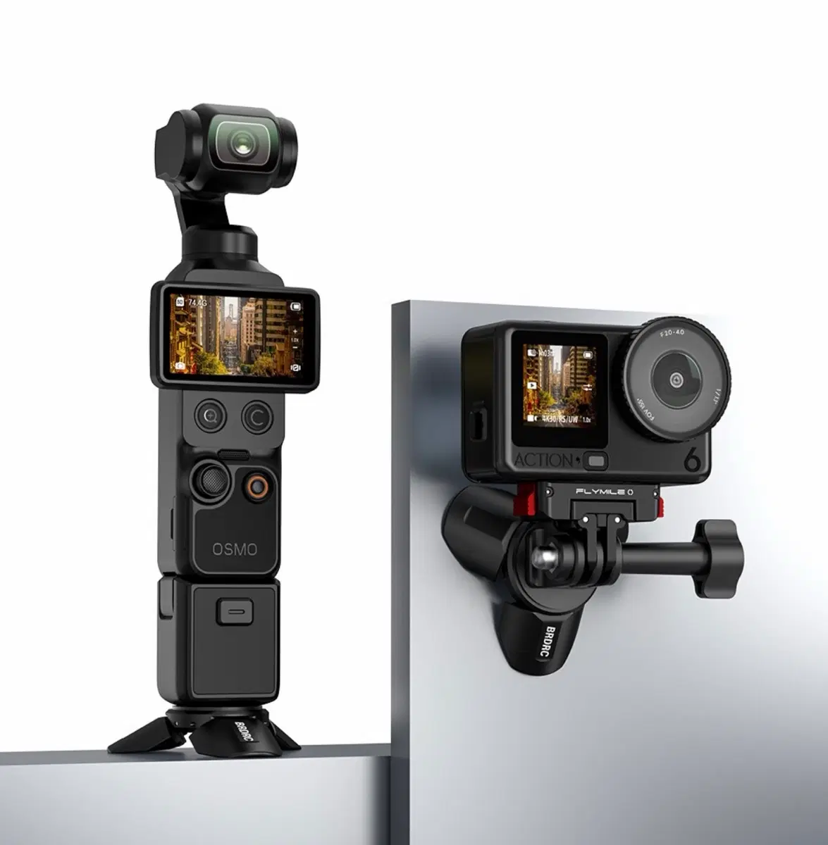 BRDRC 자석 미니 삼각대 블랙 DJI 포켓3,4,4P 액션캠등 모두 호환