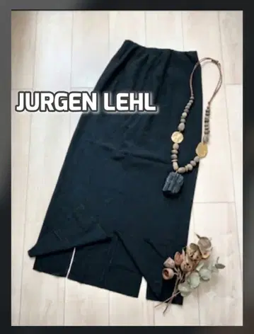 새상품급 요건 레일 랜덤 슬릿 울 맥시 스커트 L 블랙