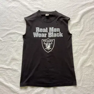 RAIDERS 80s USA제 컷오프 T셔츠 블랙