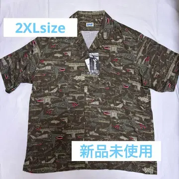Schott 샷 반다나 샤크 하와이안 반팔 셔츠 2XL