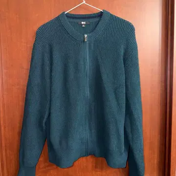 UNIQLO C 크루넥 풀 집업 가디건 L 사이즈 다크 그린