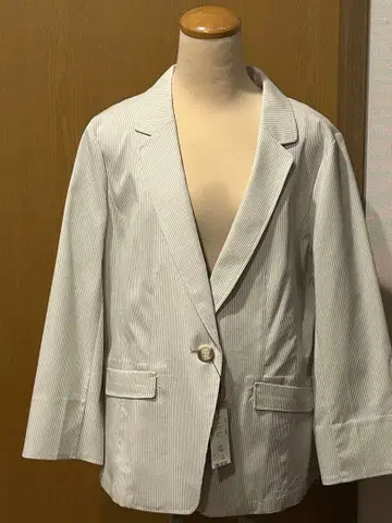화이트 스트라이프 패턴 테일러드 자켓