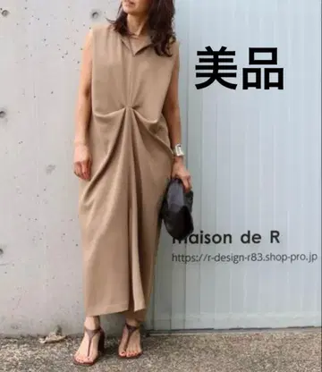 새상품급 Maison de R 메조 드 아르 턱 오버롤 스커트 심플 원피스