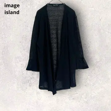 가디건 7부 소매 블랙 비침 라메 믹스 4L 빅 사이즈 심플